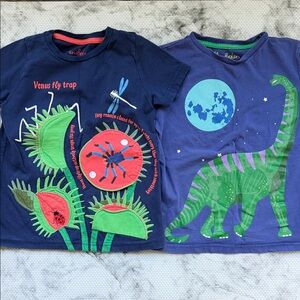 Bundle of Two Boden Dinosaur and Venus Fly Trap T-Shirts